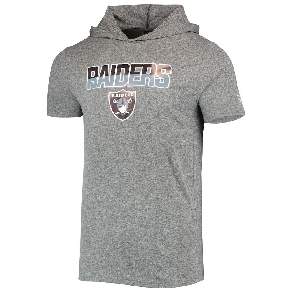 Las Vegas Raiders New Era Team Brushed Hoodie T-Shirt - Heathered Gray Hoodies