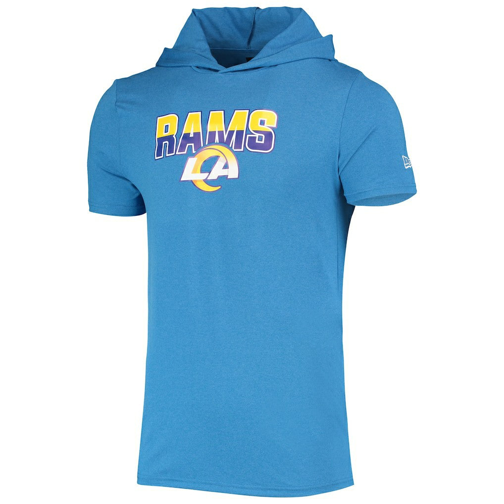 Los Angeles Rams New Era Team Brushed Hoodie T-Shirt - Heathered Blue Hoodies