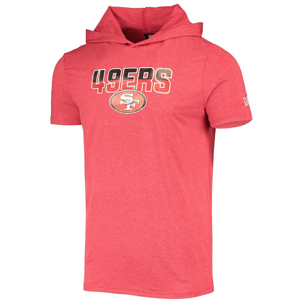 San Francisco 49ers New Era Team Brushed Hoodie T-Shirt - Heathered Red Hoodies