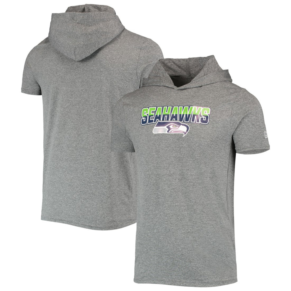 Seattle Seahawks New Era Team Brushed Hoodie T-Shirt - Heathered Gray Hoodies