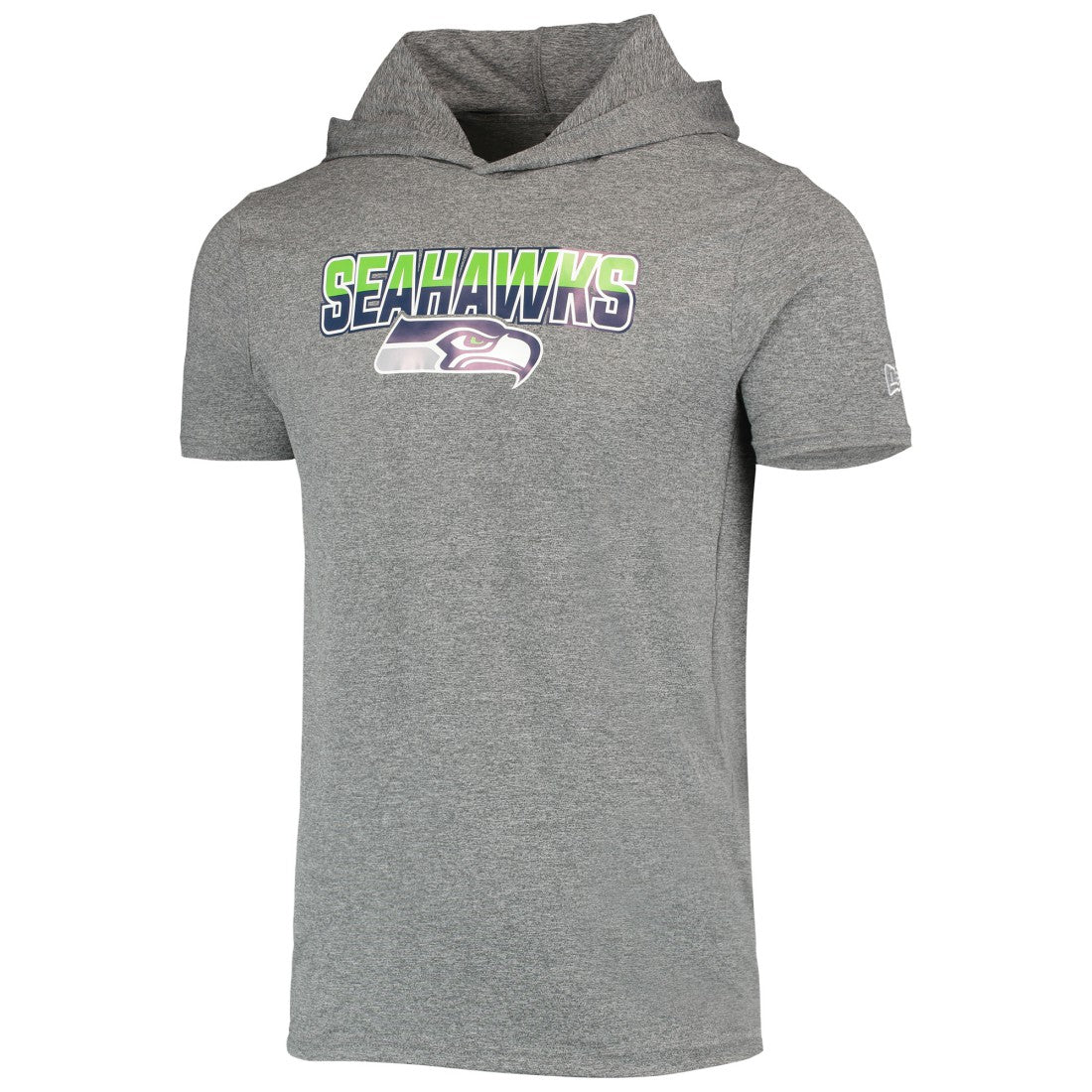 Seattle Seahawks New Era Team Brushed Hoodie T-Shirt - Heathered Gray Hoodies