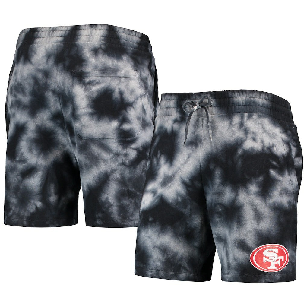 San Francisco 49ers New Era Tie-Dye Shorts - Black Shorts