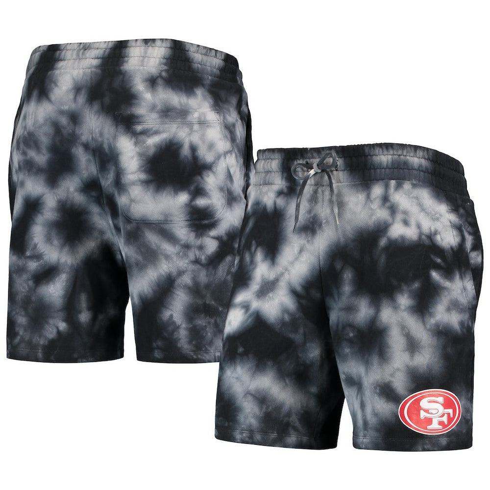 San Francisco 49ers New Era Tie-Dye Shorts - Black Shorts