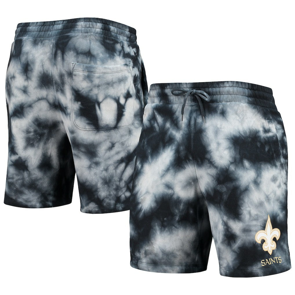 New Orleans Saints New Era Tie-Dye Shorts - Black Shorts