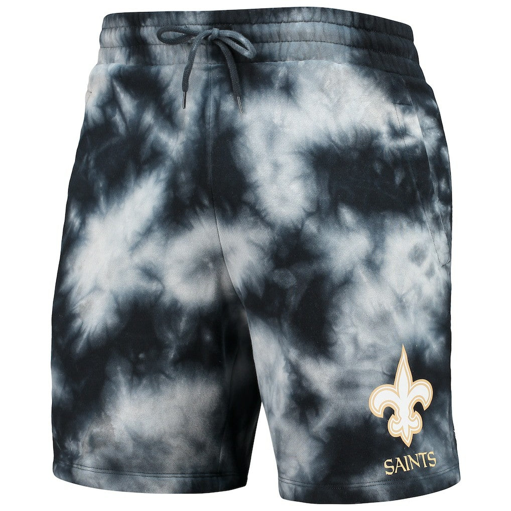New Orleans Saints New Era Tie-Dye Shorts - Black Shorts