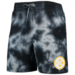 Pittsburgh Steelers New Era Tie-Dye Shorts - Black Shorts