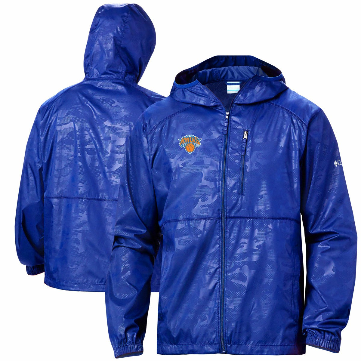 New York Knicks Camo Flash Forward Full-Zip Windbreaker Jacket Blue - Columbia