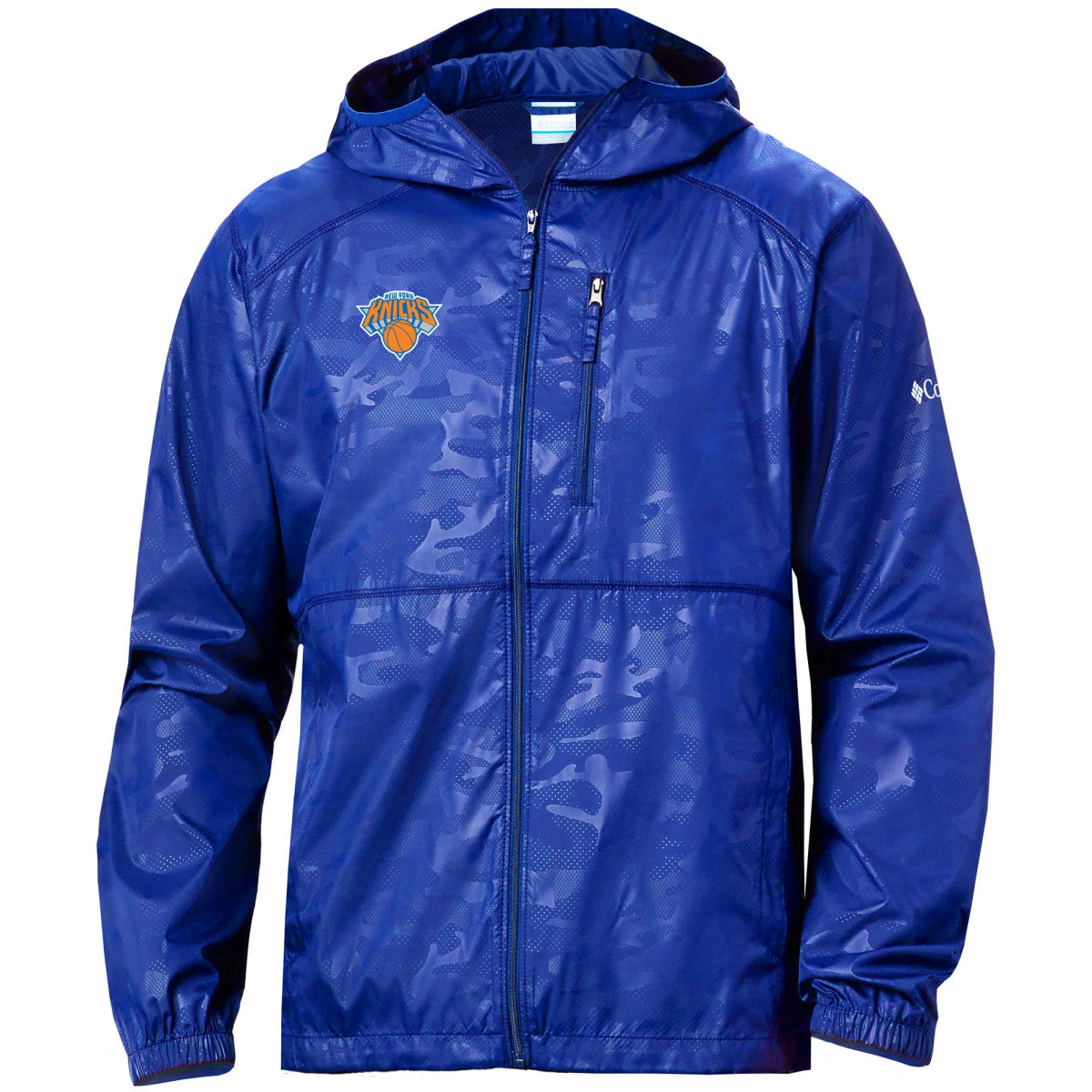 New York Knicks Camo Flash Forward Full-Zip Windbreaker Jacket Blue - Columbia