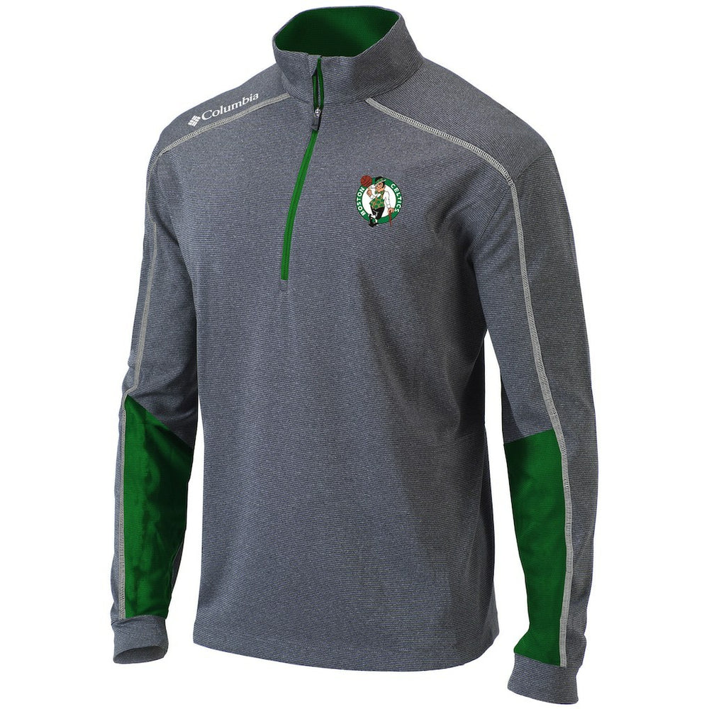 Boston Celtics Omni-Wick Shotgun 2.0 Quarter-Zip Pullover Top Heathered Gray/Green - Columbia