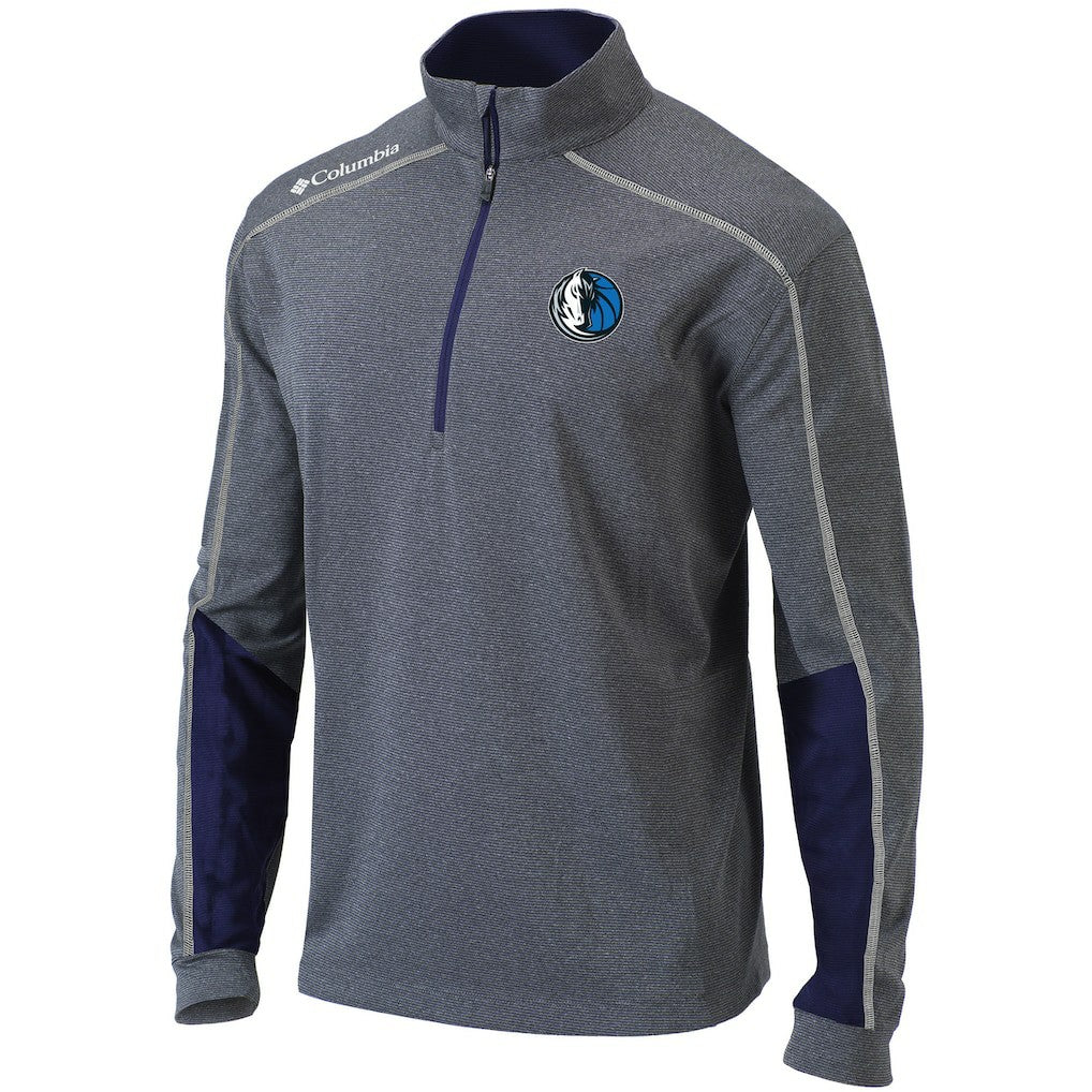Dallas Mavericks Omni-Wick Shotgun 2.0 Quarter-Zip Pullover Top Heathered Gray/Navy - Columbia