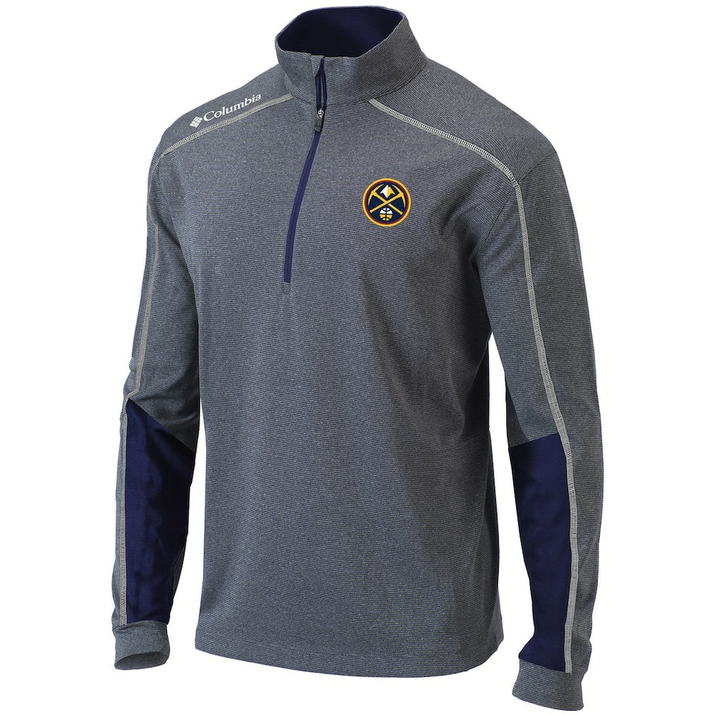 Denver Nuggets Omni-Wick Shotgun 2.0 Quarter-Zip Pullover Top Heathered Gray/Navy - Columbia