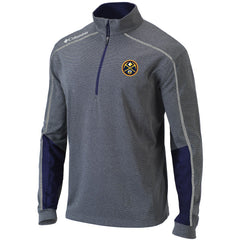 Denver Nuggets Omni-Wick Shotgun 2.0 Quarter-Zip Pullover Top Heathered Gray/Navy - Columbia