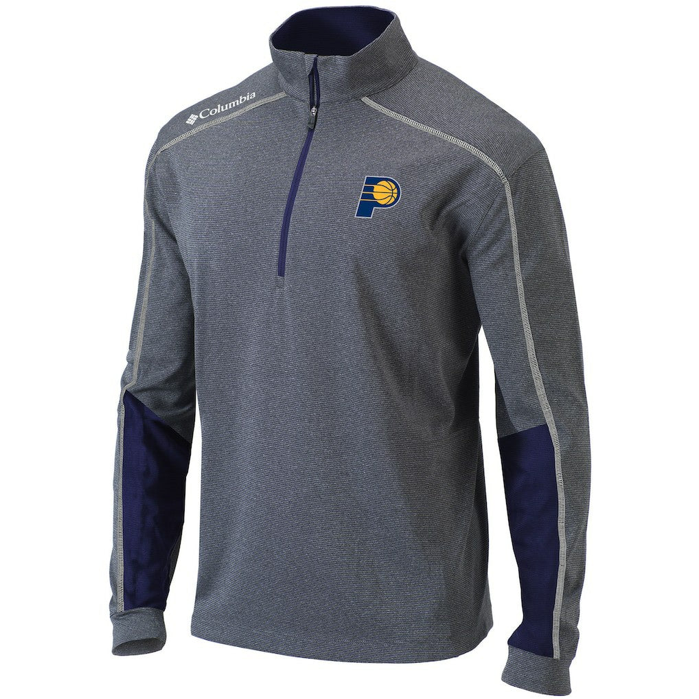 Indiana Pacers Omni-Wick Shotgun 2.0 Quarter-Zip Pullover Top Heathered Gray/Navy - Columbia