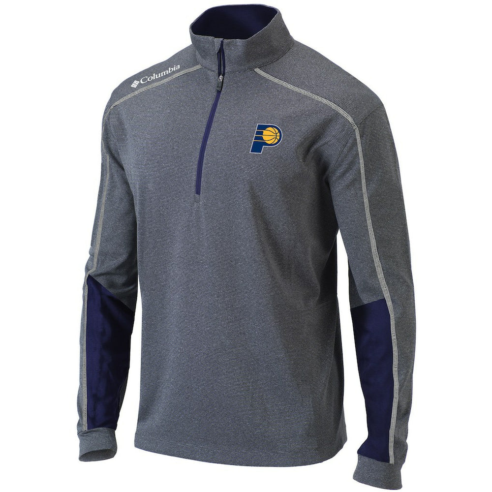 Indiana Pacers Omni-Wick Shotgun 2.0 Quarter-Zip Pullover Top Heathered Gray/Navy - Columbia