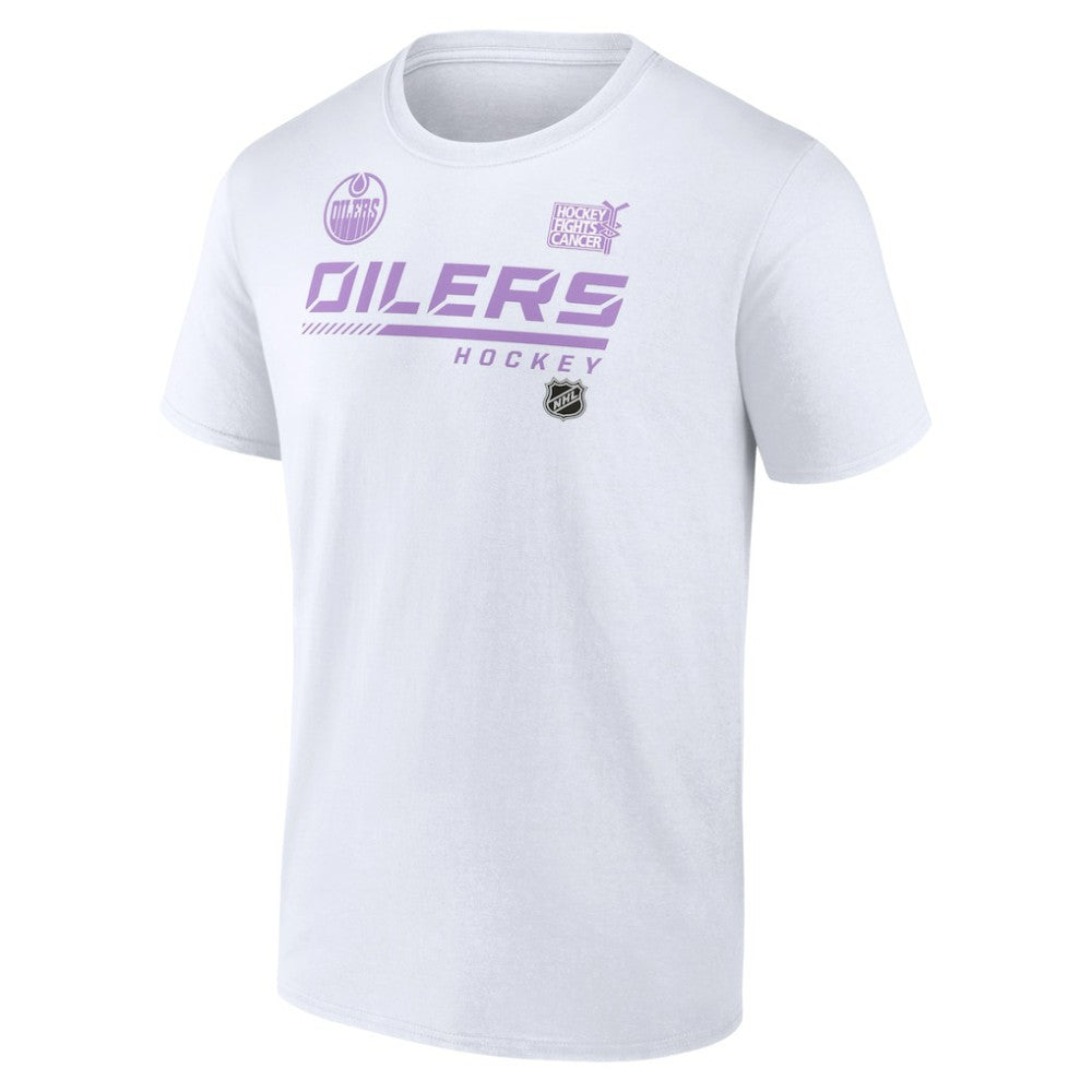 Edmonton Oilers NHL Hockey Fights Cancer T-Shirt - White | US 4751715