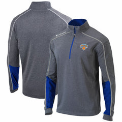 New York Knicks Omni-Wick Shotgun 2.0 Quarter-Zip Pullover Top Heathered Gray/Blue - Columbia