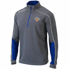 New York Knicks Omni-Wick Shotgun 2.0 Quarter-Zip Pullover Top Heathered Gray/Blue - Columbia