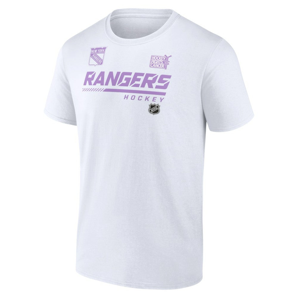 New York Rangers NHL Hockey Fights Cancer T-Shirt - White | US 4751730