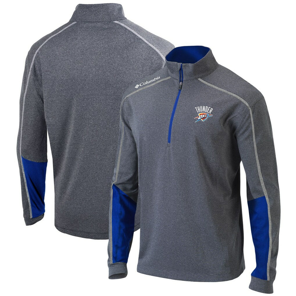 Oklahoma City Thunder Omni-Wick Shotgun 2.0 Quarter-Zip Pullover Top Heathered Gray/Blue - Columbia