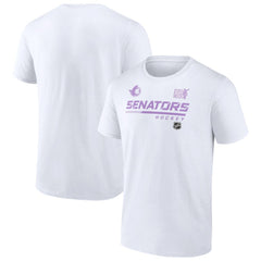 Ottawa Senators NHL Hockey Fights Cancer T-Shirt - White | US 4751732