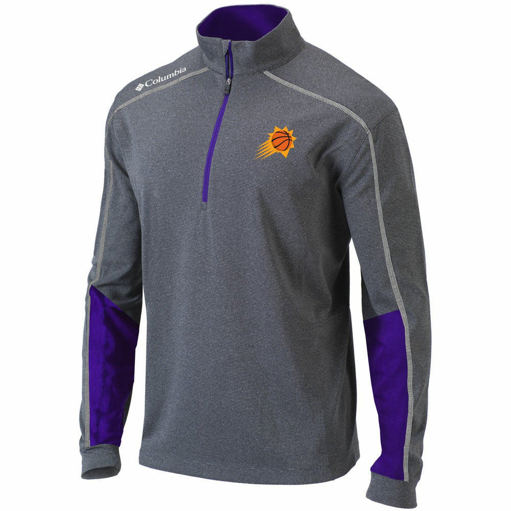 Phoenix Suns Omni-Wick Shotgun 2.0 Quarter-Zip Pullover Top Heathered Gray/Purple - Columbia
