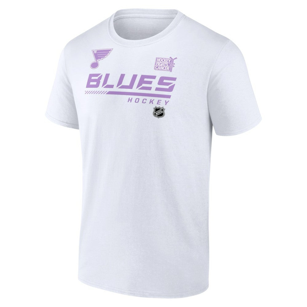 St. Louis Blues NHL Hockey Fights Cancer T-Shirt - White | US 4751740