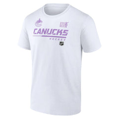 Vancouver Canucks NHL Hockey Fights Cancer T-Shirt - White | US 4751745