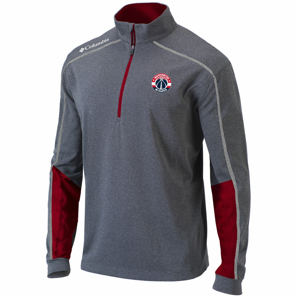 Washington Wizards Omni-Wick Shotgun 2.0 Quarter-Zip Pullover Top Heathered Gray/Red - Columbia