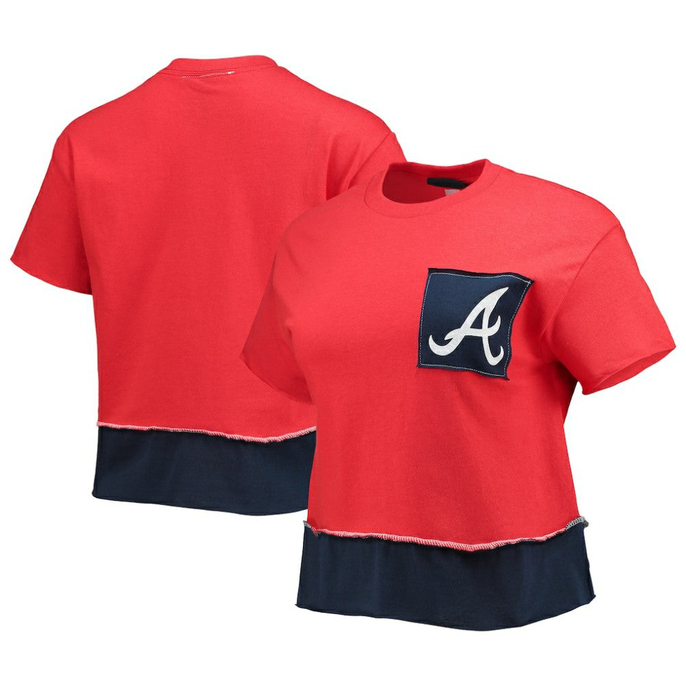 Atlanta Braves Refried Apparel Women's Cropped T-Shirt - Red T-shirts