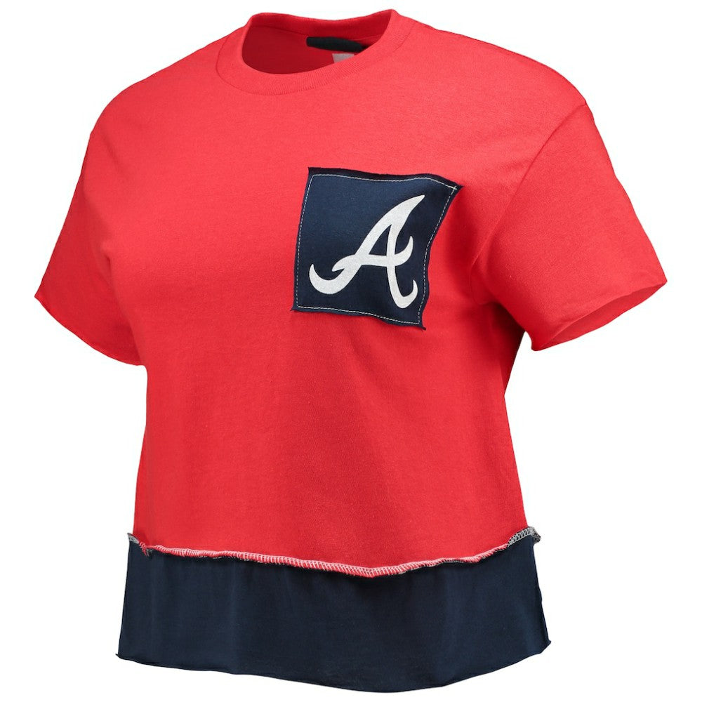 Atlanta Braves Refried Apparel Women's Cropped T-Shirt - Red T-shirts
