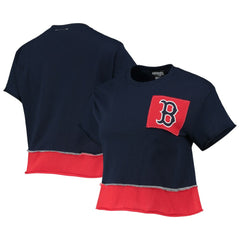 Boston Red Sox Refried Apparel Women's Cropped T-Shirt - Navy T-shirts