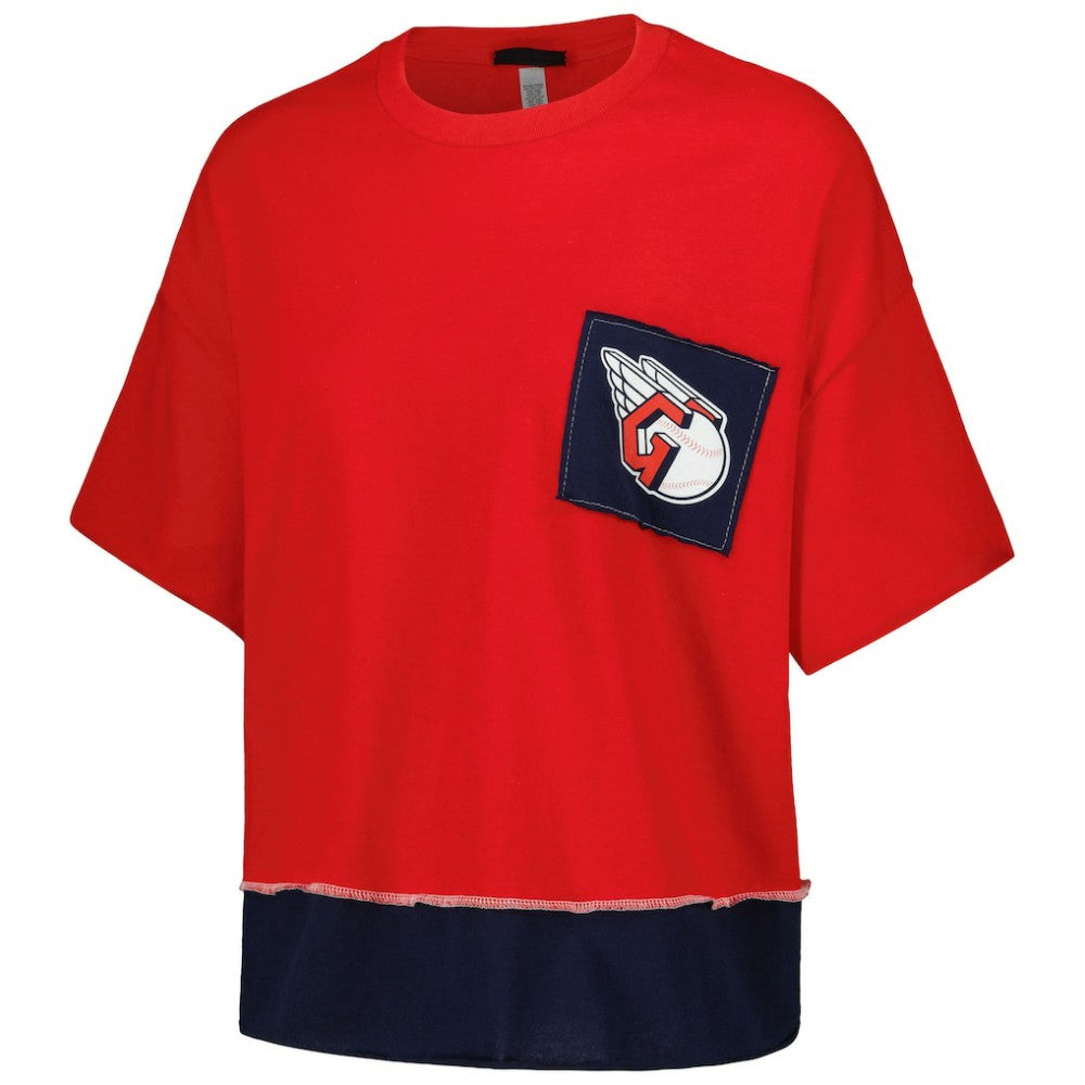 Cleveland Guardians Refried Apparel Women's Cropped T-Shirt - Red T-shirts
