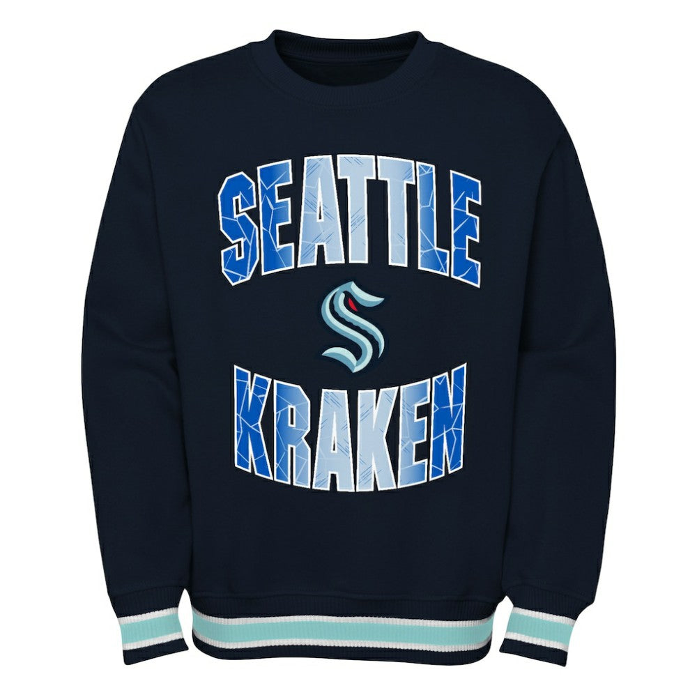 Seattle Kraken Youth Classic Blueliner Pullover Sweatshirt - Deep Sea Blue | US 4753059