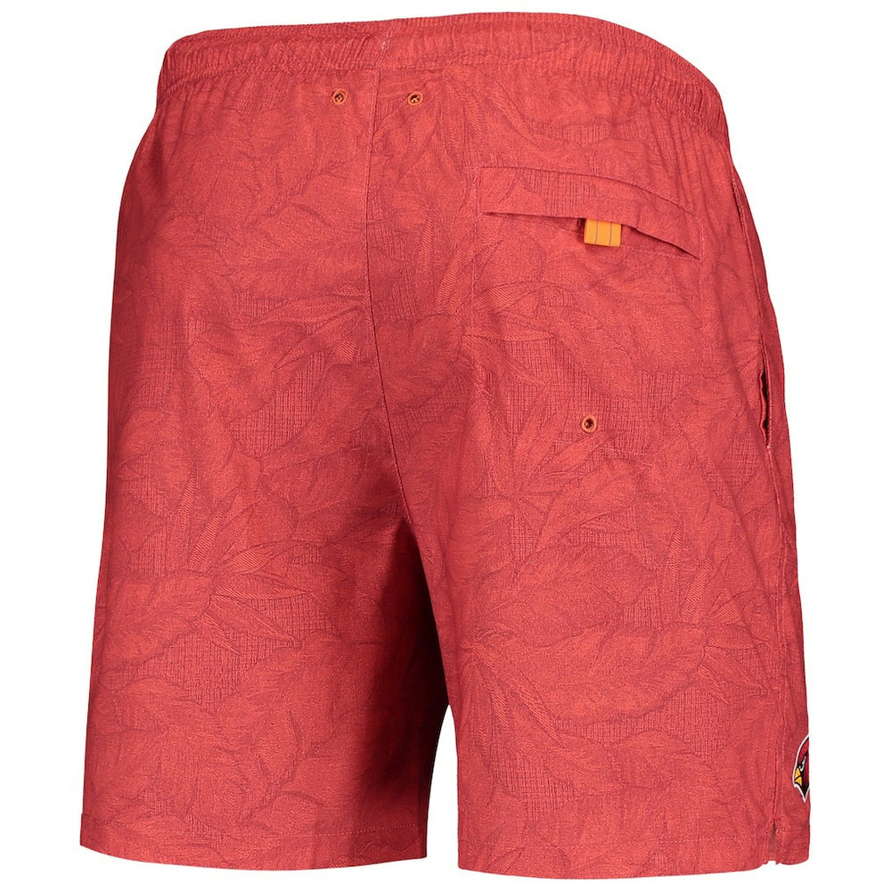 Arizona Cardinals Team Naples Layered Leaves Swim Trunks - Cardinal