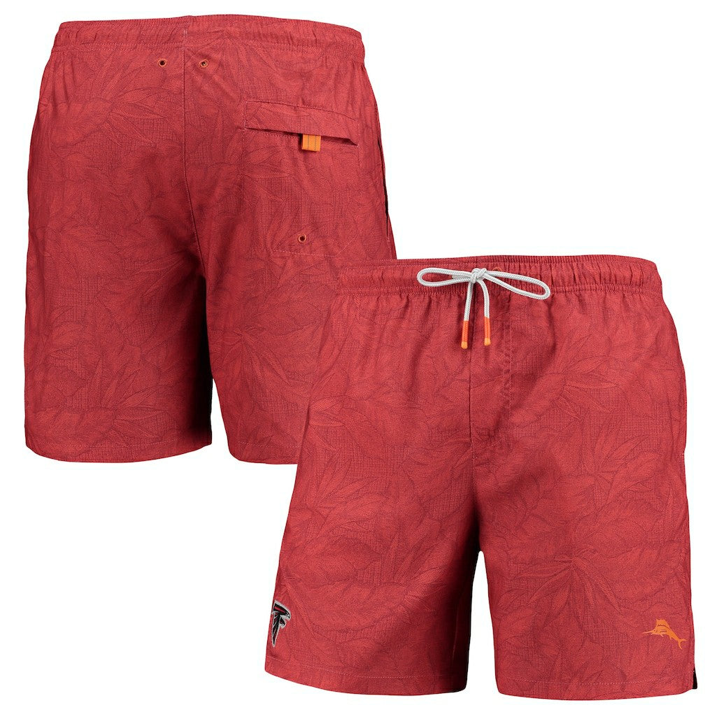 Atlanta Falcons Naples Layered Leaves Swim Trunks - Red