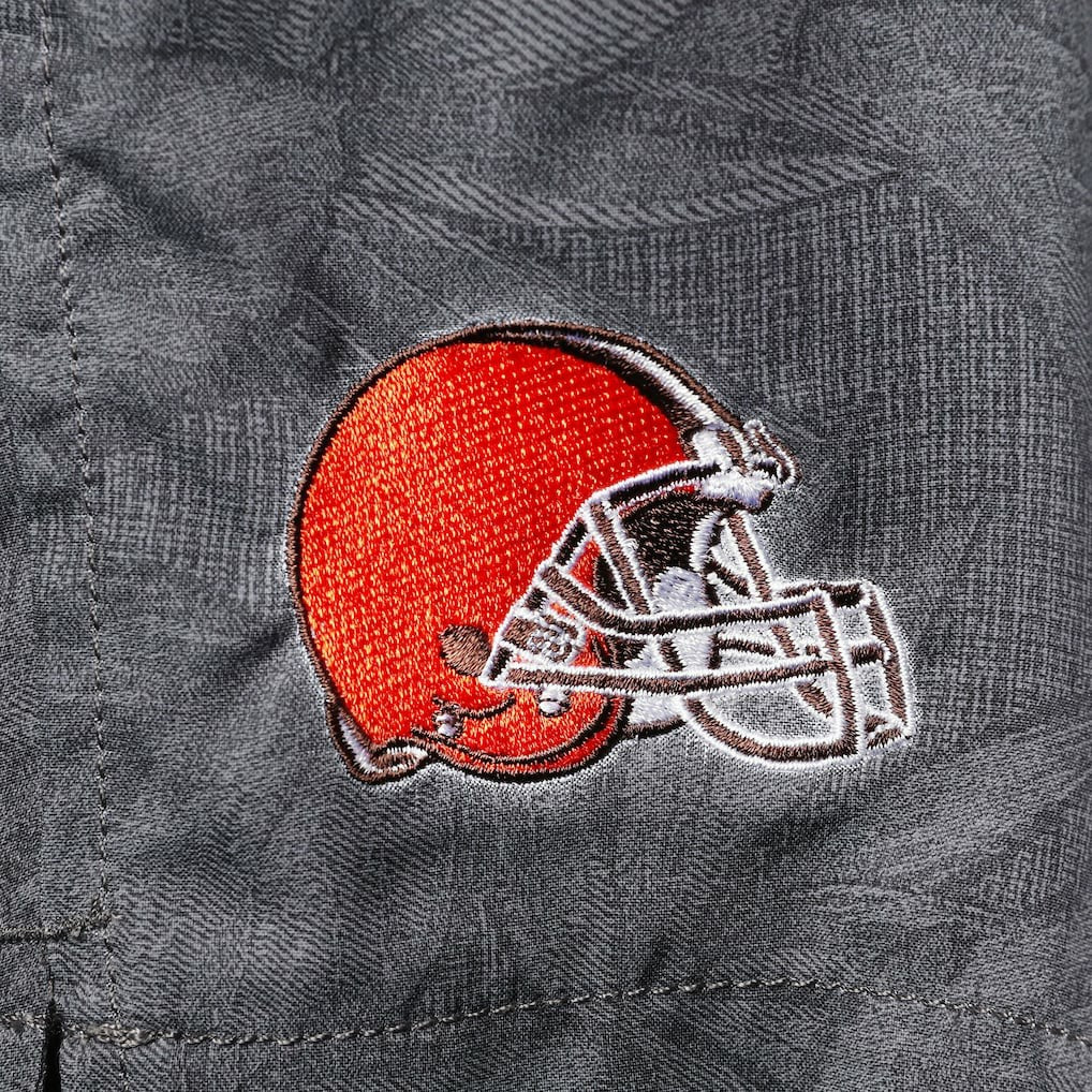 Cleveland Browns Naples Layered Leaves Swim Trunks - Black