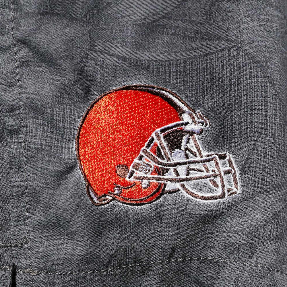 Cleveland Browns Naples Layered Leaves Swim Trunks - Black