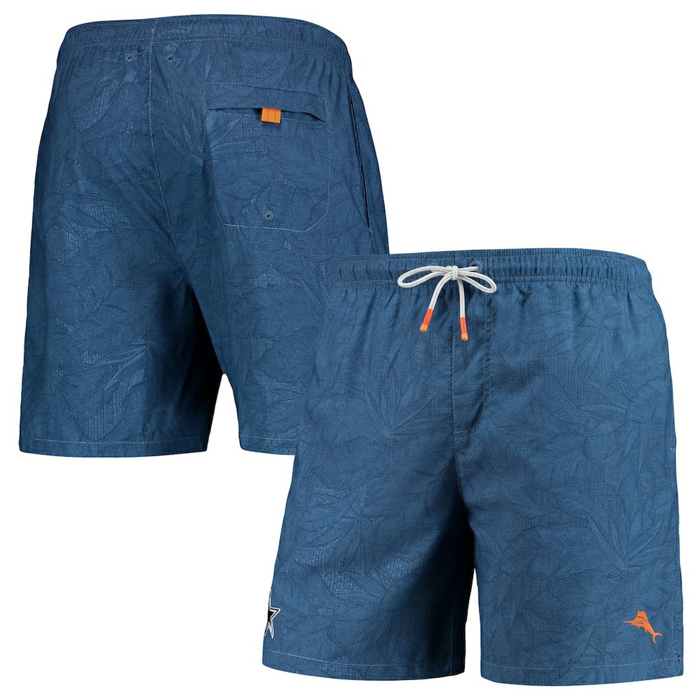 Dallas Cowboys Naples Layered Leaves Swim Trunks - Navy