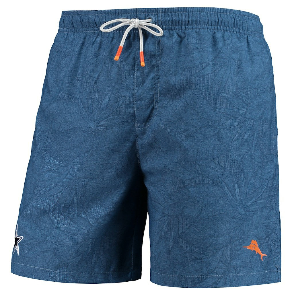 Dallas Cowboys Naples Layered Leaves Swim Trunks - Navy