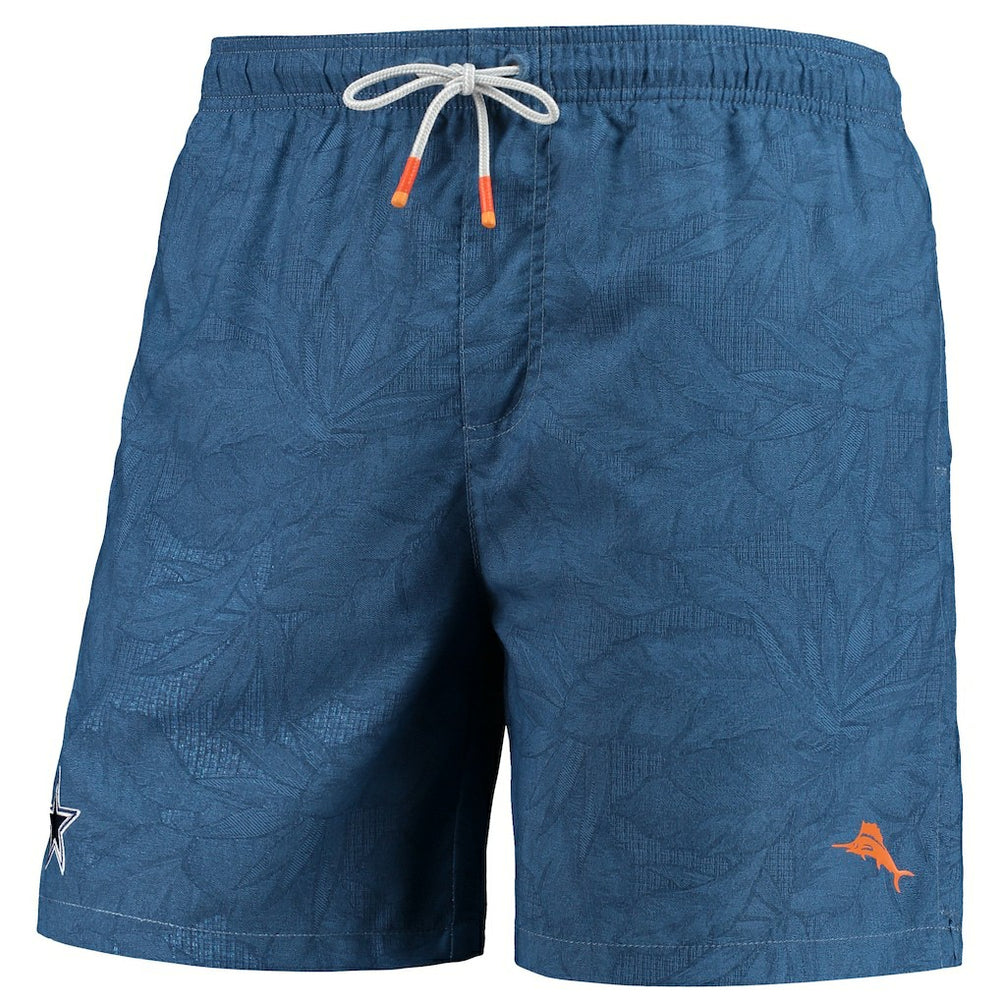 Dallas Cowboys Naples Layered Leaves Swim Trunks - Navy
