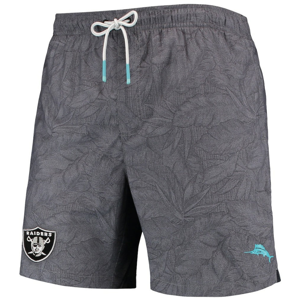 Las Vegas Raiders Naples Layered Leaves Swim Trunks - Black