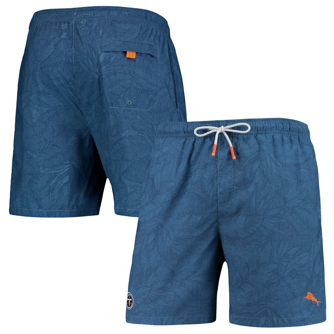 Tennessee Titans Naples Layered Leaves Swim Trunks - Navy