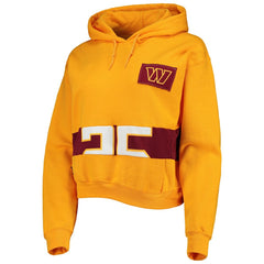 Washington Commanders Refried Apparel Women's Cropped Pullover Hoodie - Gold Hoodies