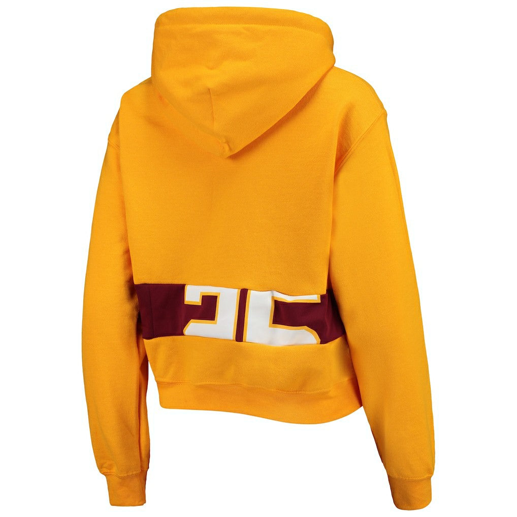 Washington Commanders Refried Apparel Women's Cropped Pullover Hoodie - Gold Hoodies