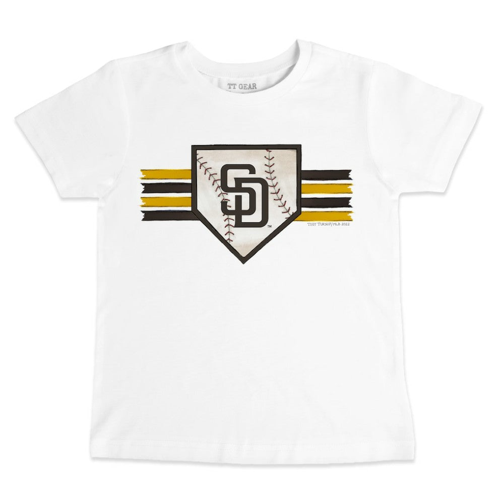 San Diego Padres Tiny Turnip Youth Base Stripe T-Shirt - White T-shirts