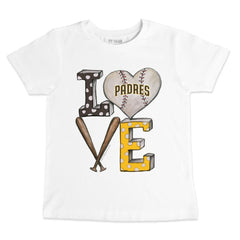 San Diego Padres Tiny Turnip Youth Baseball Love T-Shirt - White T-shirts