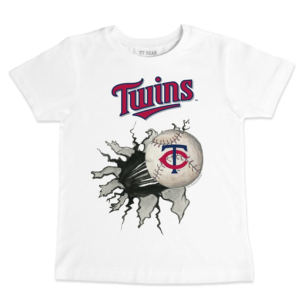 Minnesota Twins Tiny Turnip Youth Baseball Tear T-Shirt - White T-shirts