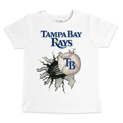 Tampa Bay Rays Tiny Turnip Youth Baseball Tear T-Shirt - White T-shirts