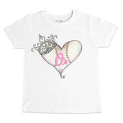 Baltimore Orioles Tiny Turnip Youth Baseball Tiara Heart T-Shirt - White T-shirts