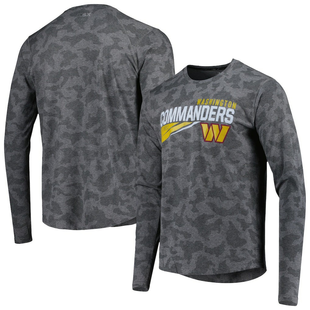 Washington Commanders MSX by Michael Strahan Camo Long Sleeve T-Shirt - Black T-shirts